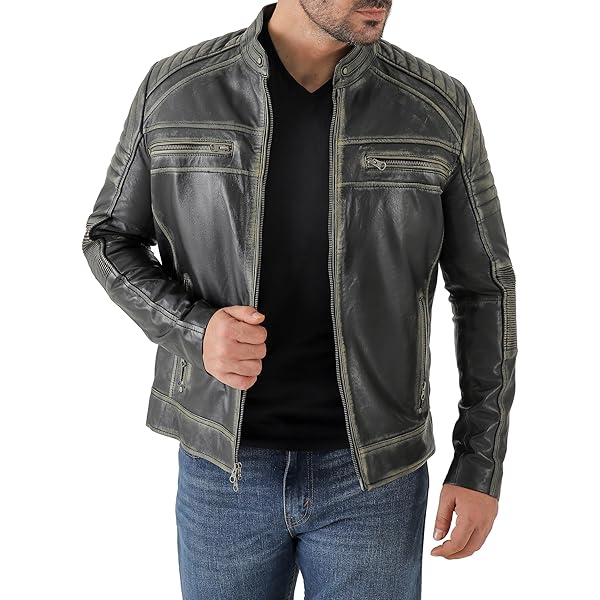 Jild Classical Single Piece Lambskin Leather Jacket Men - Everyday